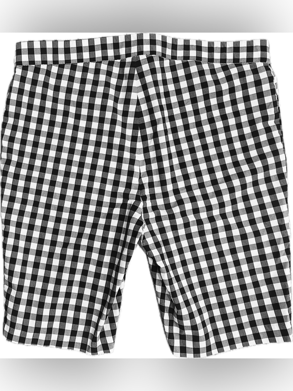 EUC Rafaella SZ 16 Black/white gingham bermuda pull on shorts/waist 36”-40” - Picture 4 of 7